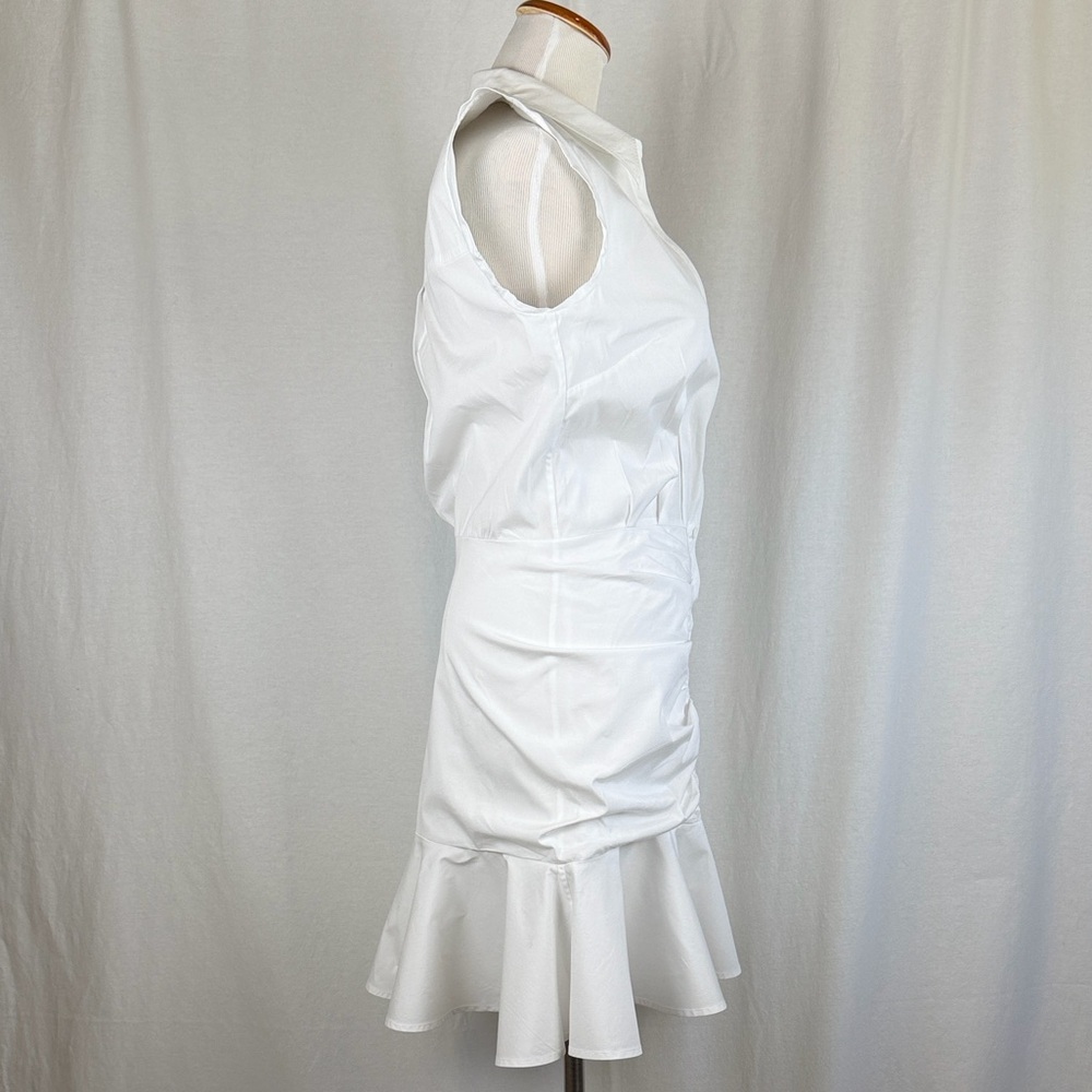 Veronica Beard Bell Ruched Button-Down Dress – Size 6 – White - Picture 7 of 12